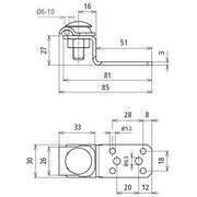 DEHN - Zubehör/Ersatzteile für Erdung und Blitzschutz Anschlusslasche ALZFKB610STTZ#377100 Z-Form Al Rd6-10