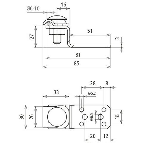 DEHN - Zubehör/Ersatzteile für Erdung und Blitzschutz Anschlusslasche ALZFKB610STTZ#377100 Z-Form Al Rd6-10