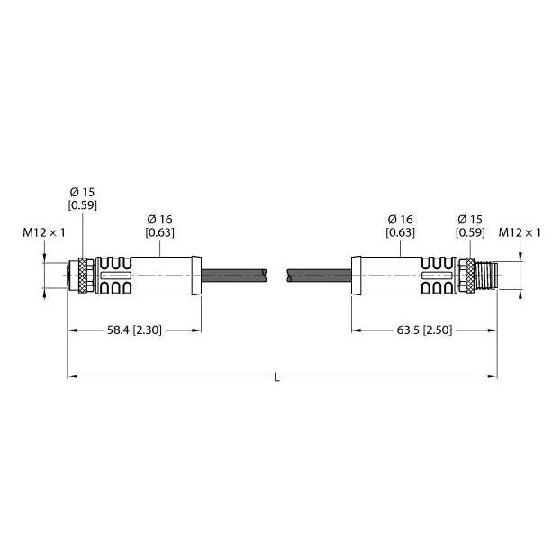 Turck - Rundsteckverbinder, feldkonfektionierbar (Industriesteckverbinder) Versorgungsleitung RKP46PLA8RSP46PLATXL M12-Power