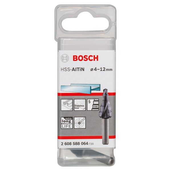 Bosch - Stufenbohrer HSS-AlTiN, 4 2608588064 - 12 mm 6 mm 50 mm 5