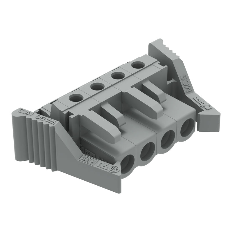WAGO - Leiterplattensteckverbinder THT-Federleiste abgewink. 232-234/039-000 Rastermaß 5mm,grau − 50 Stück