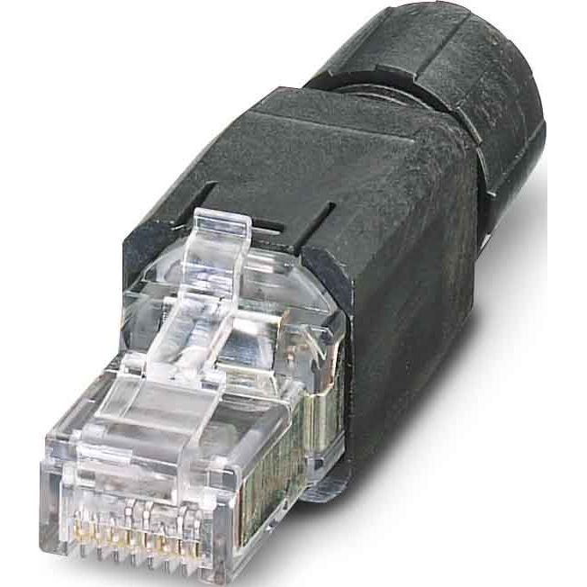 Phoenix Contact - Rechtecksteckverbinder, Set (Industriesteckverbinder) RJ45-Steckverbinder sw VS08-RJ45-5-Q/IP20EC Cat.5e, 8-pol