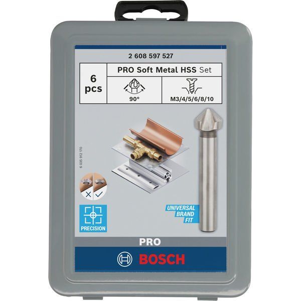 Bosch - Senkbohrerset PRO Soft Metal HSS 2608597527 Kegelsenker Set