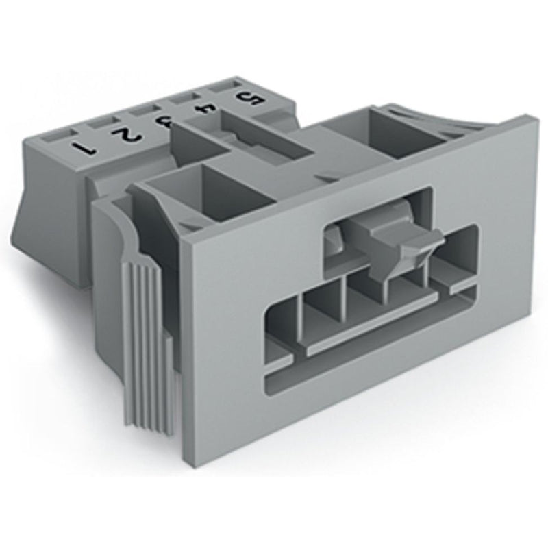 WAGO - Geräteanschluss für steckbare Gebäudeinstallation Snap-In-Stecker 890-755 5-polig,Kod. B,grau − 50 Stück