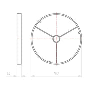 Kaiser - Zubehör/Ersatzteile für Leuchteneinbaugehäuse Frontring 1293-16 160mm f.KompaX 1-3