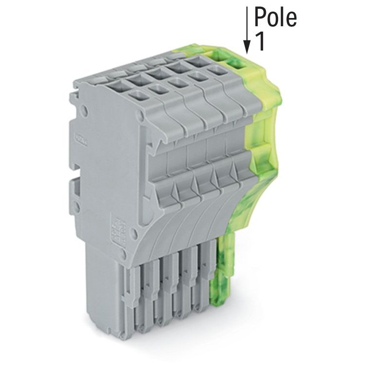 WAGO - Ein- und mehrpolige Klemmenleiste 1-Leiter-Federleiste 2020-106/000-036 1,5 mm²,gr/gn-ge − 25 Stück