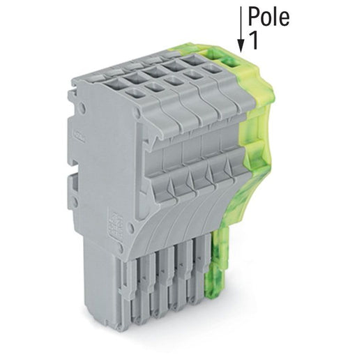 WAGO - Ein- und mehrpolige Klemmenleiste 1-Leiter-Federleiste 2020-106/000-036 1,5 mm²,gr/gn-ge − 25 Stück