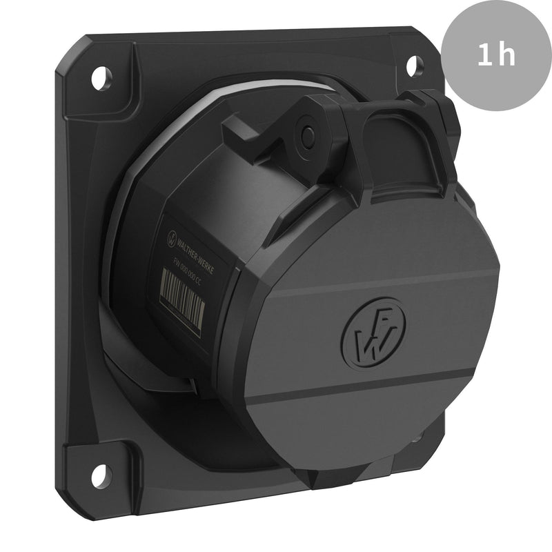 Walther Werke - CEE-Anbausteckdose (IEC 60309) CEE NEO Anbaudose schräg FW532401CC 32A 4P 1h IP54