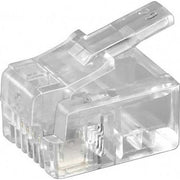 Goobay - Modularer Steckverbinder RJ11-Stecker Rundkabel 58625 Bu,4polig − 10 Stück