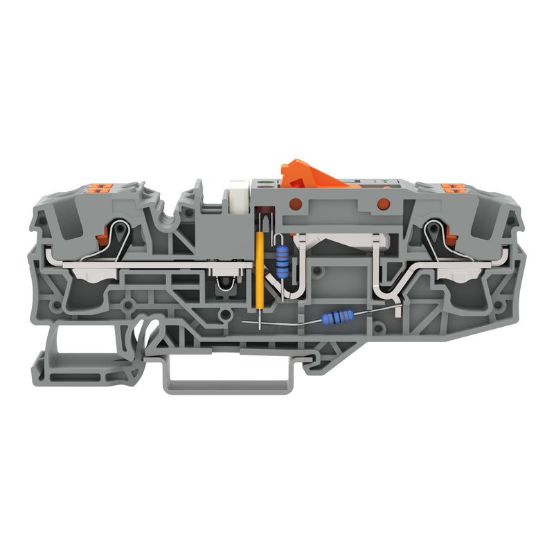 WAGO - Trenn- und Messtrenn-Reihenklemme Erdleiter-Trennklemme 2206-1671/1000-849 orange,grau − 25 Stück