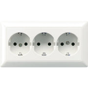 Jung - Steckdose Kanal-SCHUKO-Steckdose AS 523 BF WW 3-fach 16A 250V