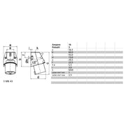 Bals Elektrotech - CEE-Gerätestecker (IEC 60309) Wand-Gerätestecker 16A 3p 2448 110V 4h IP44