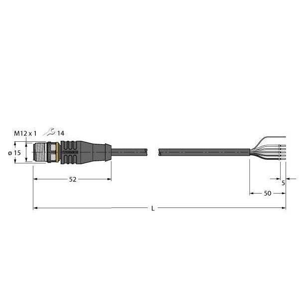 Turck - Konfektioniertes Sensor-Aktor-Kabel Anschlussleitung RSS4.5T-10/TEL PVC − 1 Stück