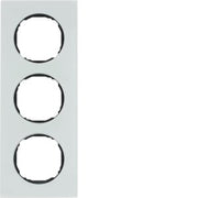 Berker - Abdeckrahmen Rahmen 3-fach 10132609 flach Glas polarweiß
