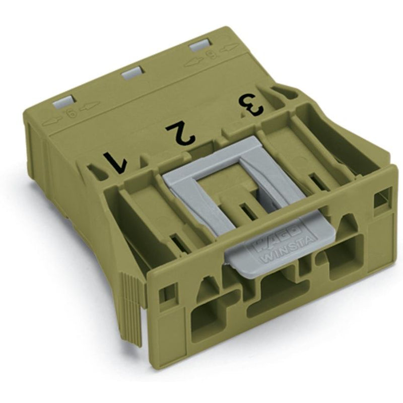 WAGO - Geräteanschluss für steckbare Gebäudeinstallation Snap-In-Stecker 770-773 3-polig,Kod. B,hgn − 100 Stück