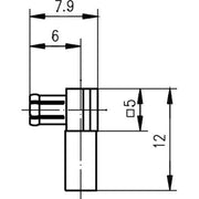 Telegärtner - Koax-Steckverbinder MCX-Winkelstecker 100024983 − 5 Stück