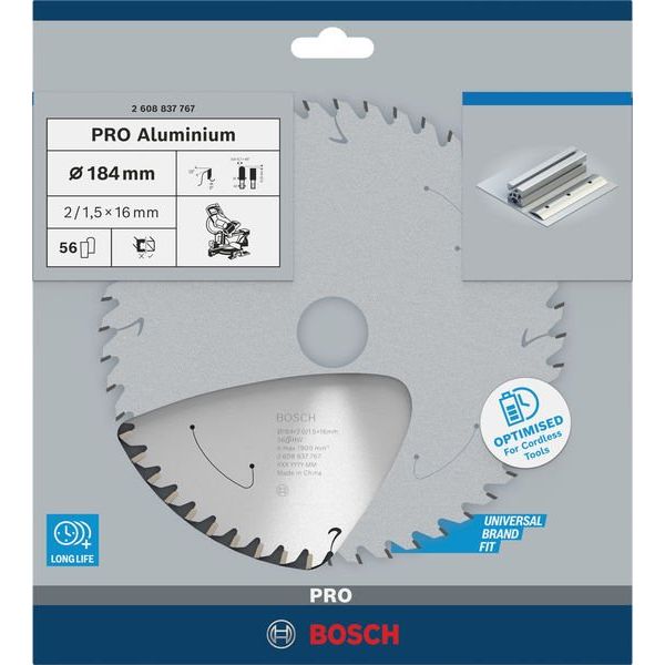 Bosch - Kreissägeblatt PRO Aluminium cordless 2608837767 Kreissägeblatt 184 x