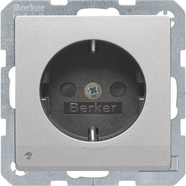 Berker - Steckdose SCHUKO-Steckdose alu/lack 41096084 LED-Orientier.licht