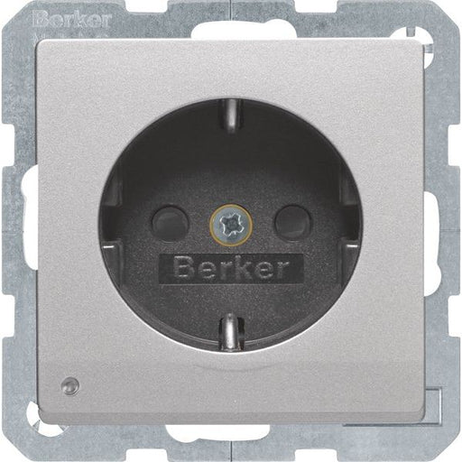 Berker - Steckdose SCHUKO-Steckdose alu/lack 41096084 LED-Orientier.licht