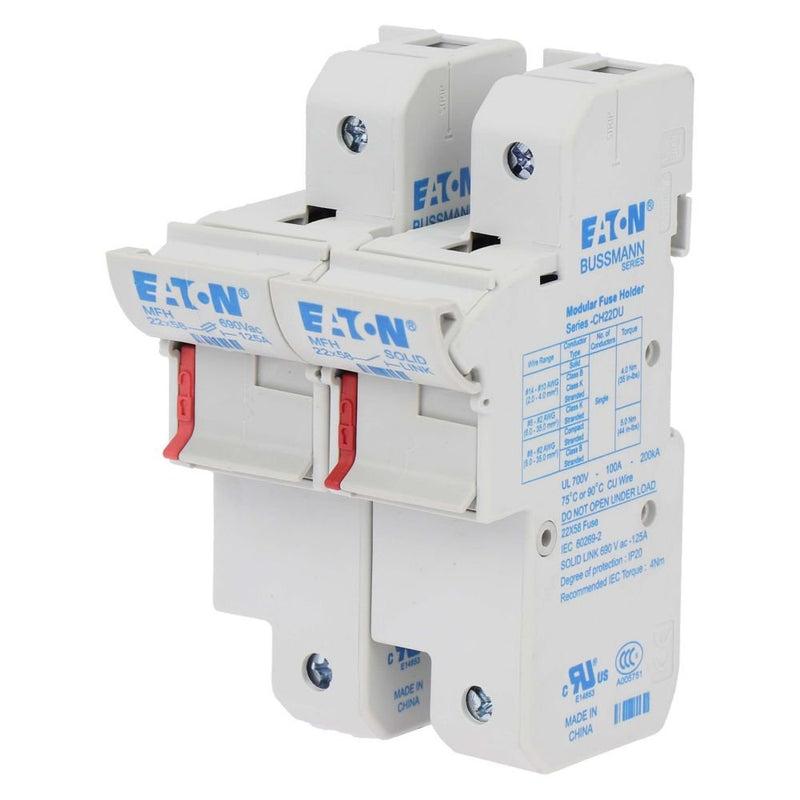 Eaton - Halter für zylindrische Sicherung Sicherungseinsatz Nieders. 1 POLE 22X#CH221DNU 125A AC 690V − 3 Stück