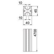 OBO Bettermann - Solar-Montageprofil Trägerprofil TP 45 4700 ALU S Aluminium eloxiert − 4 Stück