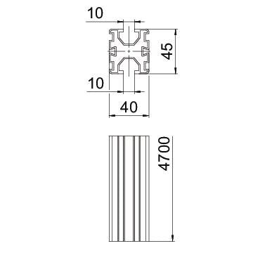 OBO Bettermann - Solar-Montageprofil Trägerprofil TP 45 4700 ALU S Aluminium eloxiert − 4 Stück