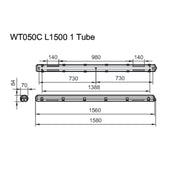 Philips Lighting - Mechanisches Zubehör/Ersatzteile für Leuchten Feuchtraumleuchte WT050C 1xTLED L1500 f. 1 LED-Tube