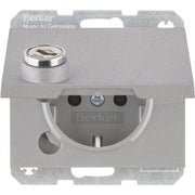 Berker - Steckdose SCHUKO-Steckdose alu/mt 47637003 Steckklemme, Schloss