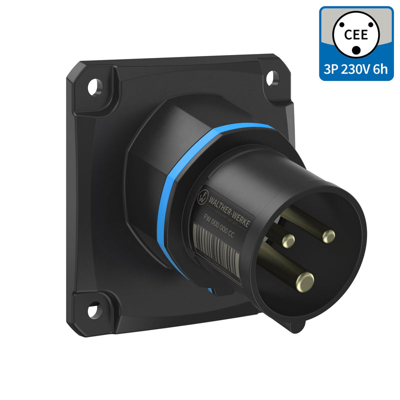 Walther Werke - CEE-Gerätestecker (IEC 60309) CEE NEO Anbaugerätestecker FW713306SK schräg 16A 3P 6h