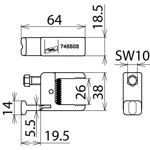 DEHN - Anschlusselement für EuK-Vorrichtung Kompaktklemme KK TA 0 24 SK10 Klemmbereich 0-24mm
