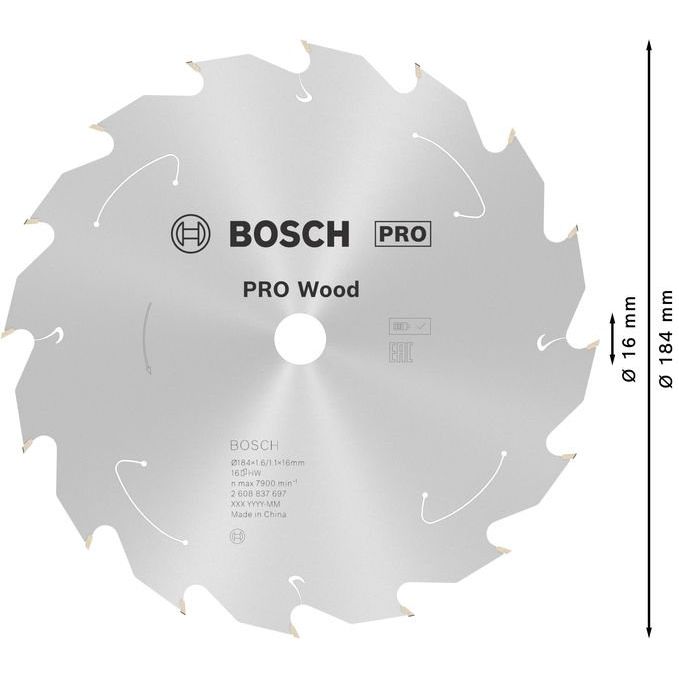 Bosch - Kreissägeblatt PRO Wood cordless 2608837697 Kreissägeblatt 184 x