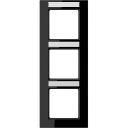 Jung - Abdeckrahmen Rahmen 3-f Schriftf. senkr AC 583 BFNA SW schwarz