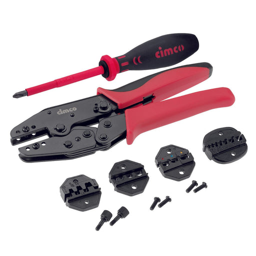 Cimco Werkzeuge - Presswerkzeug Kabelschuhe/Verbinder, Aderendhülsen, Schirmanschluss Presszangen-Set 102000 Profi