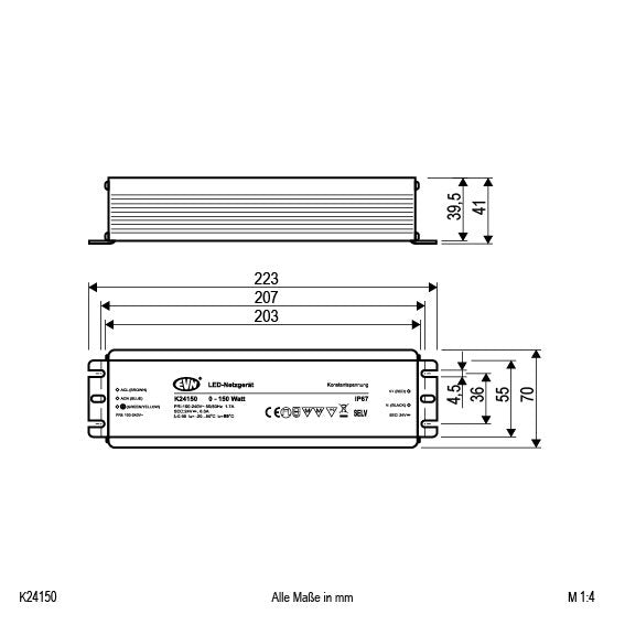 EVN Lichttechnik - LED-Betriebsgerät LED-Netzgerät K24 150 24V DC/5-150W