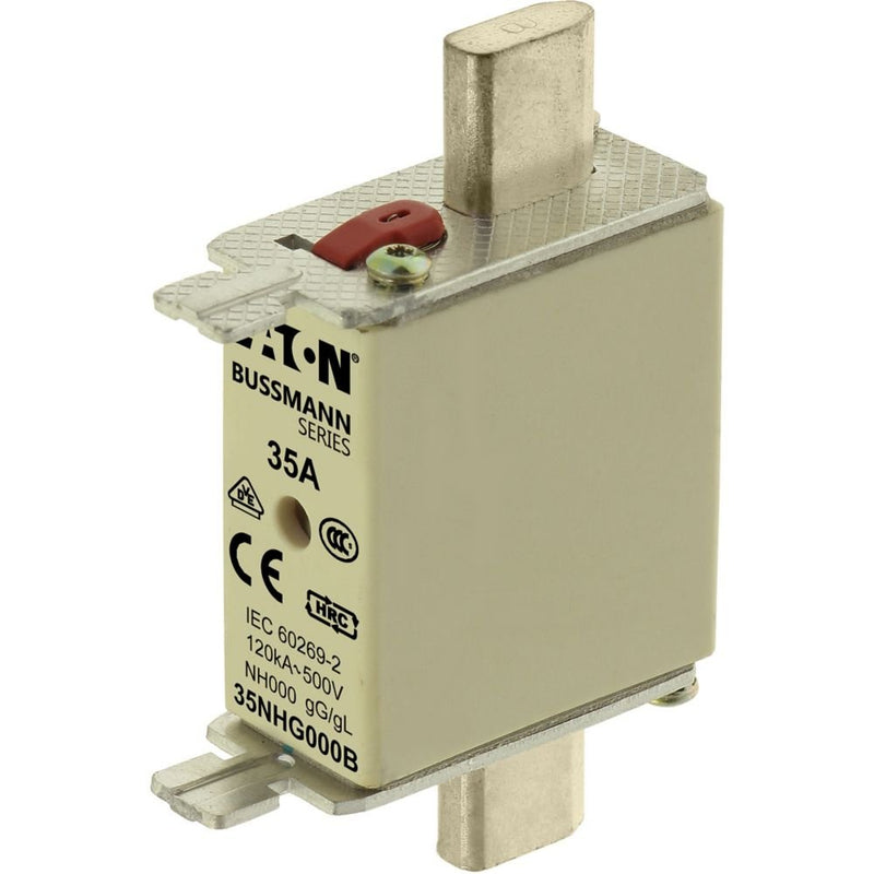 Eaton - Messersicherung Sicherungseinsatz Nieders. NH FUSE 35#35NHG000B 35A AC 500V 120kA − 3 Stück