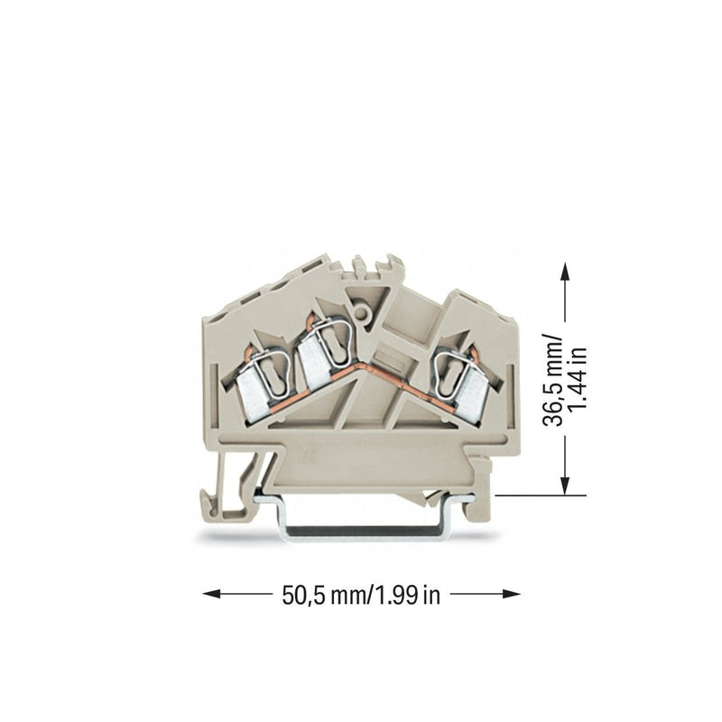 WAGO - Durchgangs-Reihenklemme 3-Leiter-Durchgangsklemme 280-998 Ex e II, lgr − 100 Stück