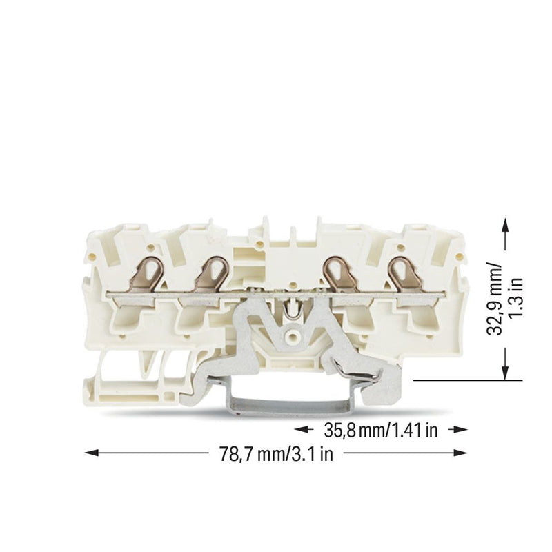 WAGO - Schutzleiter-Reihenklemme 4-Leiter-Schirmleiterklem. 2004-1408 Beschriftung,weiß − 50 Stück