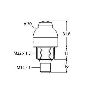 Turck - Optisches/Akustisches Signalgerät LED-Anzeige K30LGRBPPB2Q Kennleuchte − 1 Stück