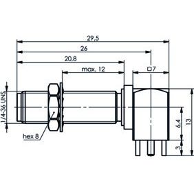 Telegärtner - Koax-Steckverbinder SMA-Winkeleinbaubuchse Au 100024718 für LTP, 50Ohm − 5 Stück