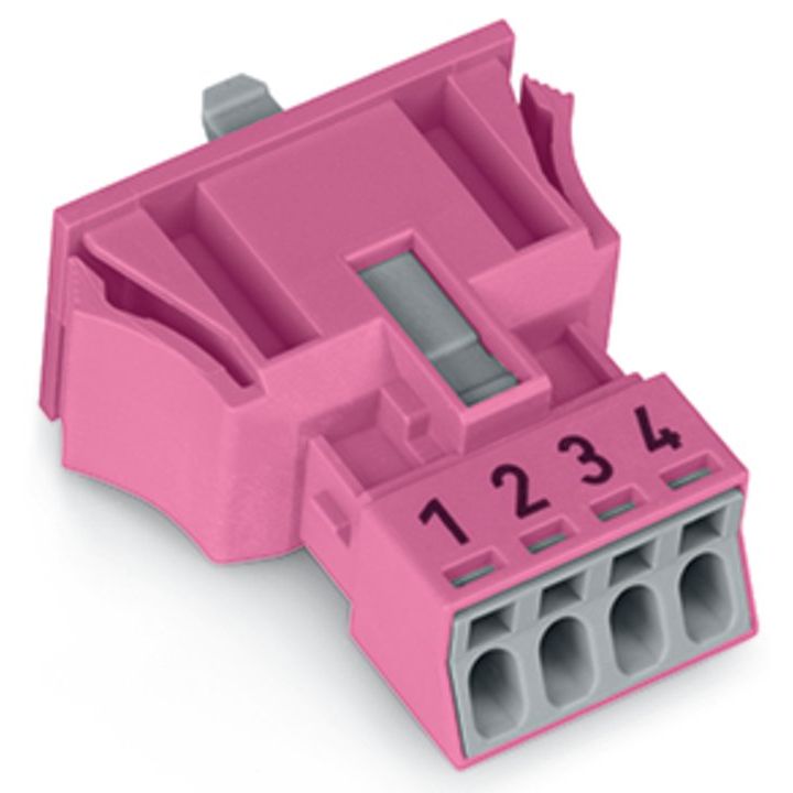 WAGO - Geräteanschluss für steckbare Gebäudeinstallation Snap-In-Buchse 890-784 4-polig,Kod. B,pink − 50 Stück