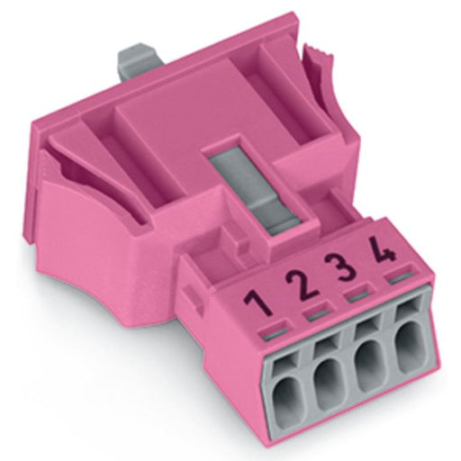 WAGO - Geräteanschluss für steckbare Gebäudeinstallation Snap-In-Buchse 890-784 4-polig,Kod. B,pink − 50 Stück