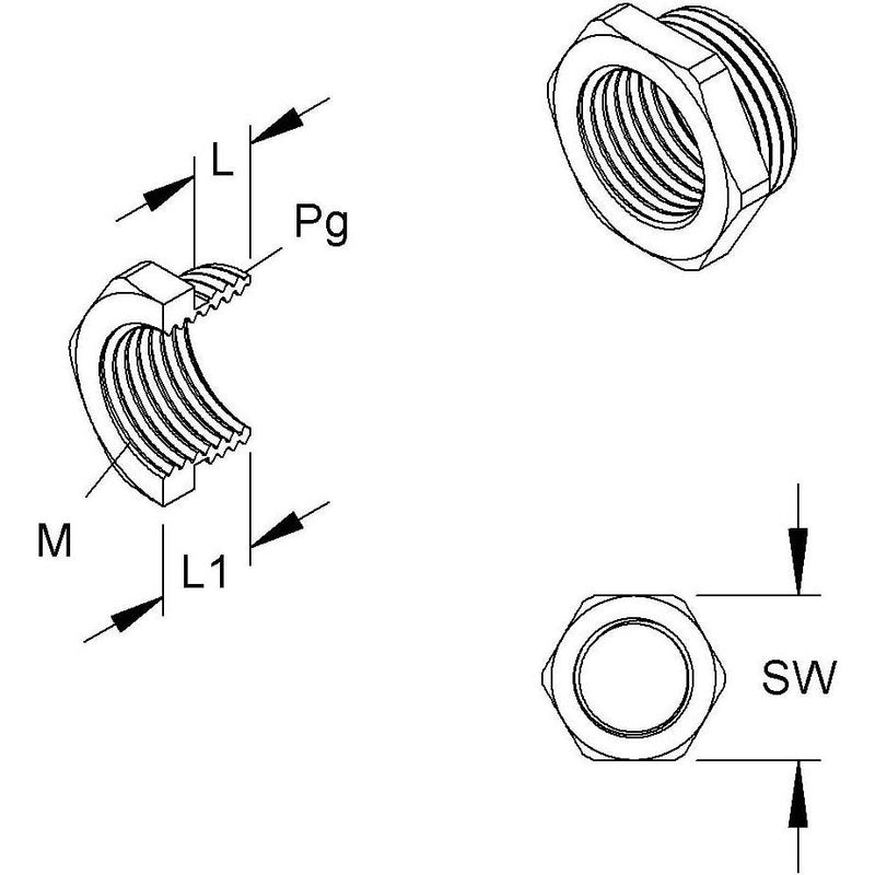 HKL - Erweiterungs-/Reduzierring Adapter 46P11M16 − 50 Stück