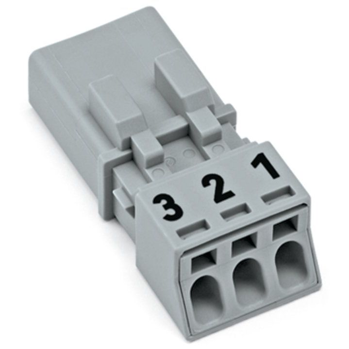WAGO - Steckverbinder für steckbare Gebäudeinstallation Stecker 3-polig 890-253 Kod. B,grau − 50 Stück