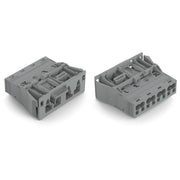 WAGO - Geräteanschluss für steckbare Gebäudeinstallation Snap-In-Stecker 770-754/064-000 4-polig,Kod. B,grau − 100 Stück