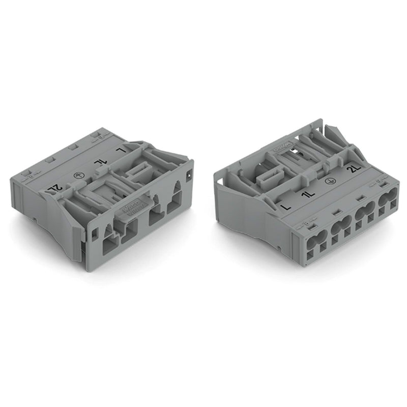 WAGO - Geräteanschluss für steckbare Gebäudeinstallation Snap-In-Stecker 770-754/064-000 4-polig,Kod. B,grau − 100 Stück