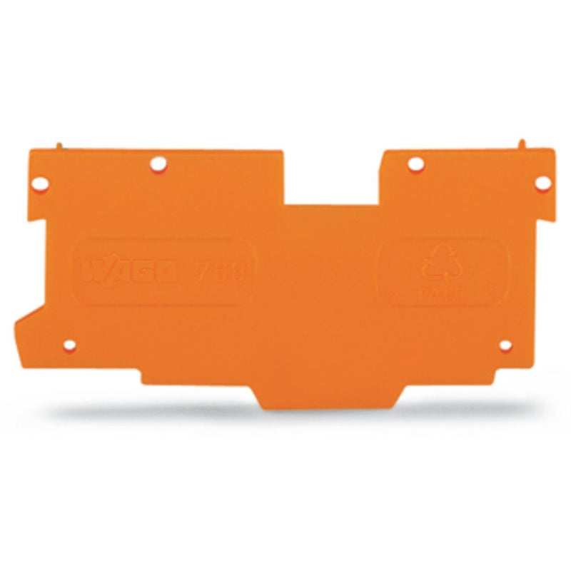 WAGO - Abschluss- und Zwischenplatte für Reihenklemme Abschluss-u.Zwischenplatte 769-306 1,1mm dick,orange − 25 Stück