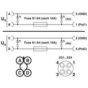 Phoenix Contact - Passiver Sensor-/Aktor-Verteiler (ohne Leitung) Powerverteiler SACB-4/T-L-8#1411048