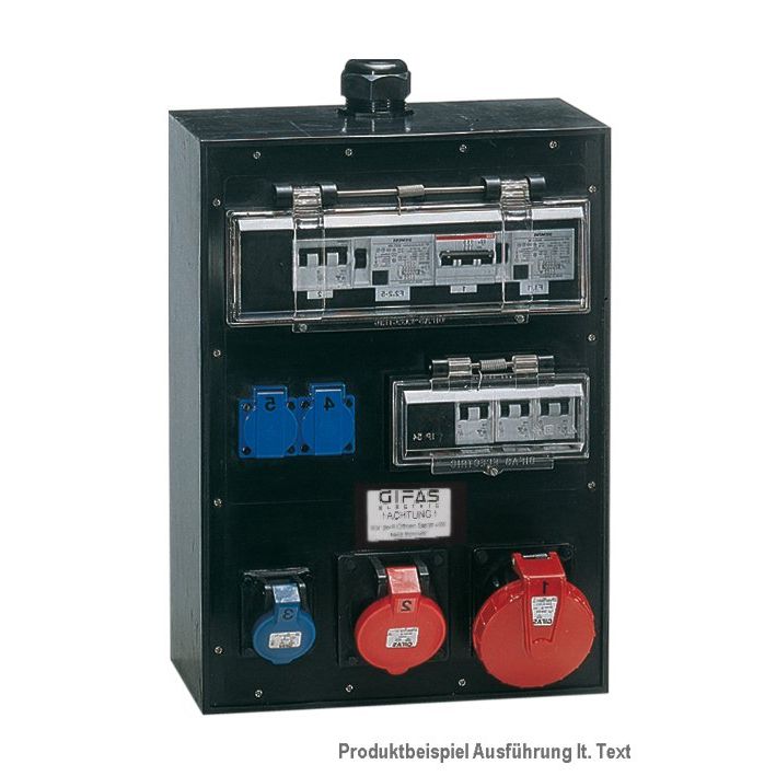 Gifas Electric - CEE-Steckdosen-Kombination (IEC 60309) Vollgummi-Wandverteiler 79333N11106C63003PU6