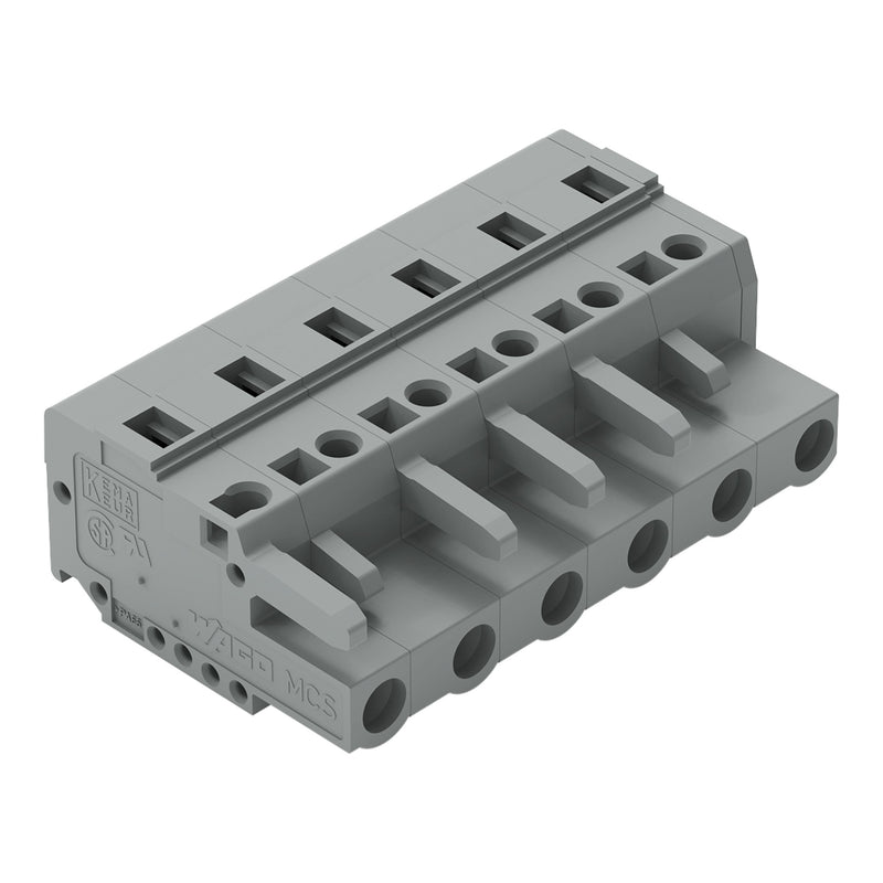 WAGO - Kabelsteckverbinder für Leiterplattensteckverbinder 1-Leiter-Federleiste 231-206/026-000 CAGECLAMP,2,5 mm²,gr − 50 Stück