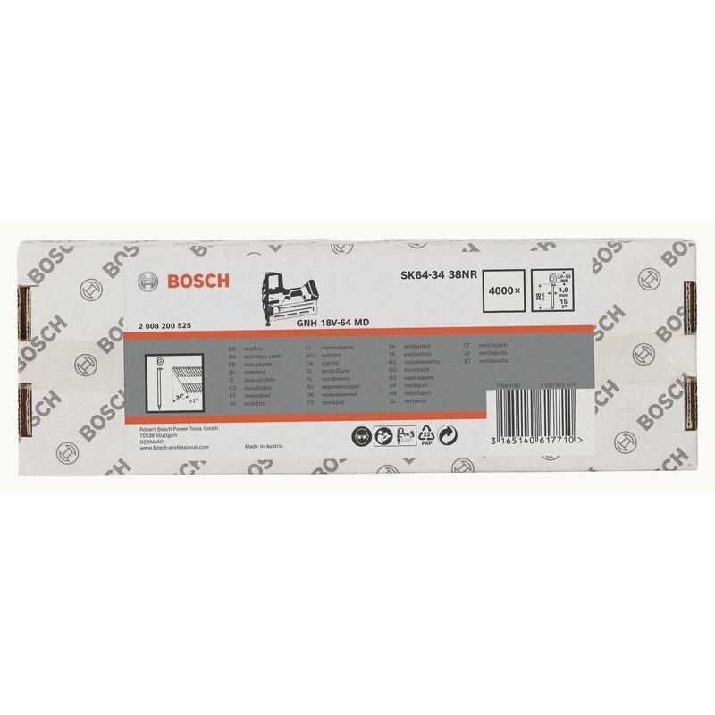 Bosch - Zubehör und Werkzeuge für Druckluft DA Senkkopf-Stift, SK64-34 2608200525 38NR 1,8mm 38mm